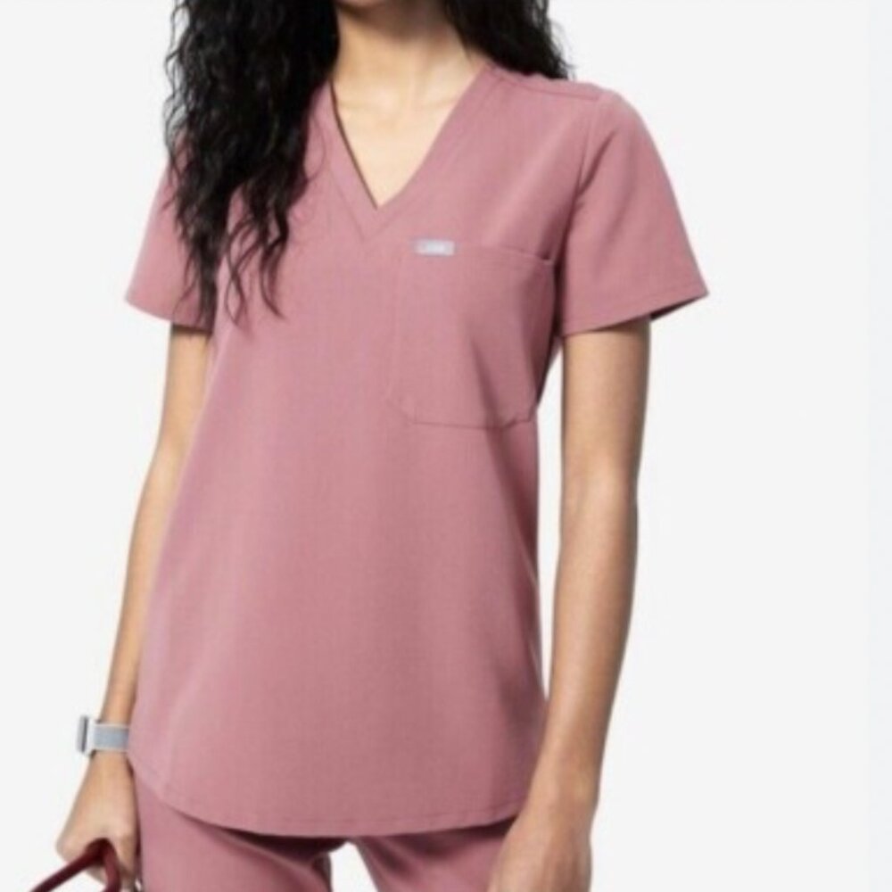 Figs Mauve Scrub Top